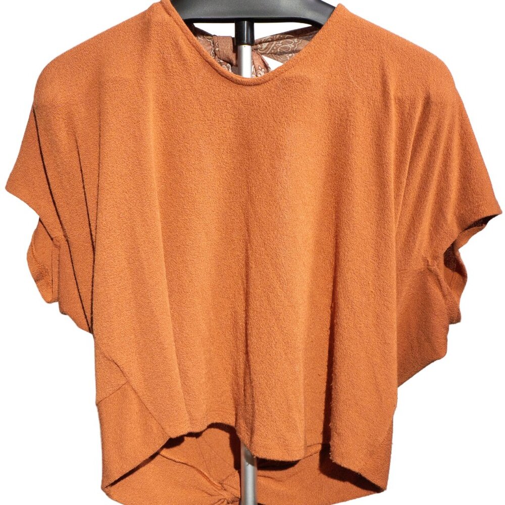 Open back floral bow Knit Top